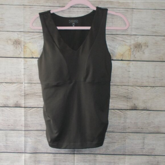 Athleta Tops - Athleta I V-Neck Active Tank Ruched Sides Built-In Bra Size 34B